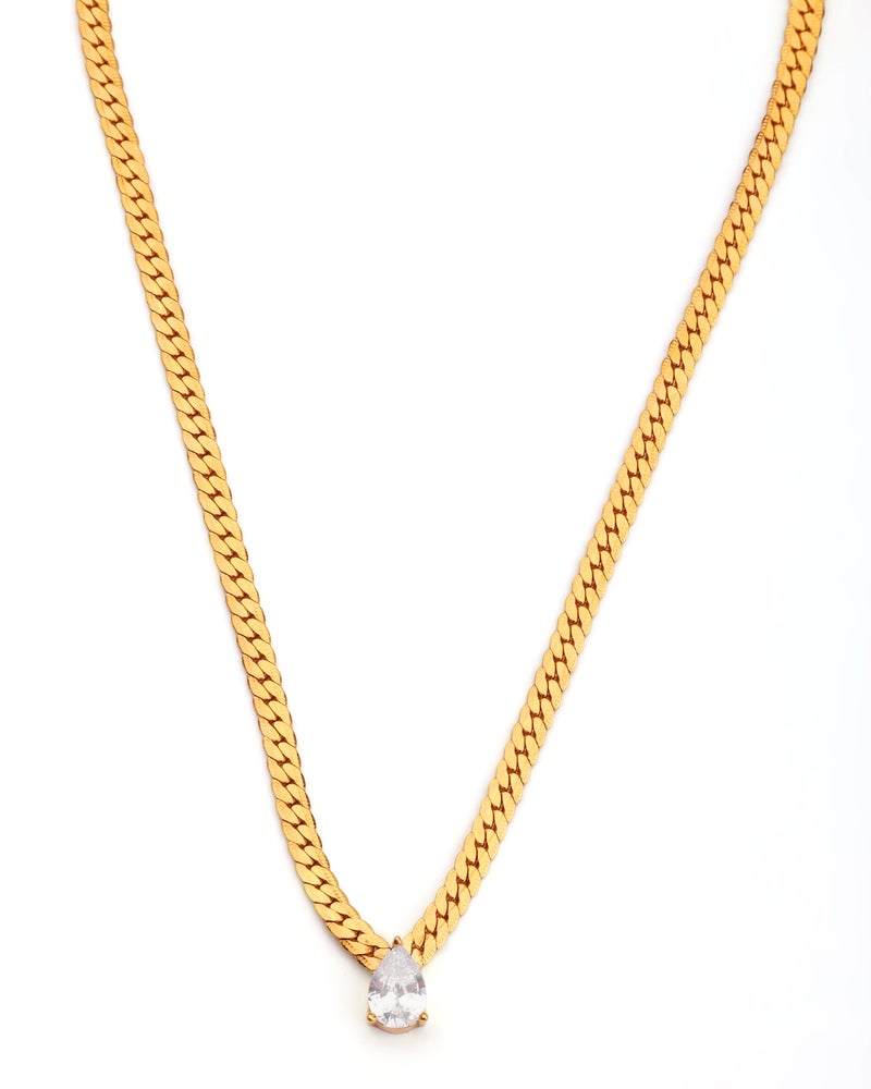 TAAHIRA Opal Stud Gold Plated Necklace - Image 1